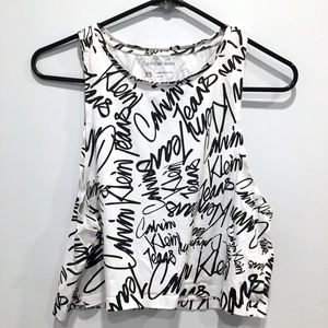 CALVIN KLEIN graffiti crop tank top sleeveless